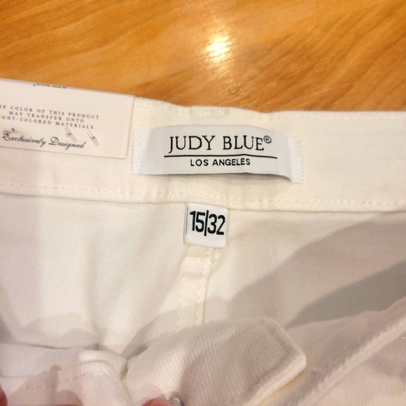 Judy Blue High Rise Cargo Straight Leg Jeans White Size 32 - Picture 7 of 11